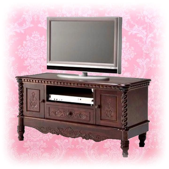 アンティーク マホガニー 猫脚 装飾 テレビボード テレビ台 ロココ 彫刻 家具