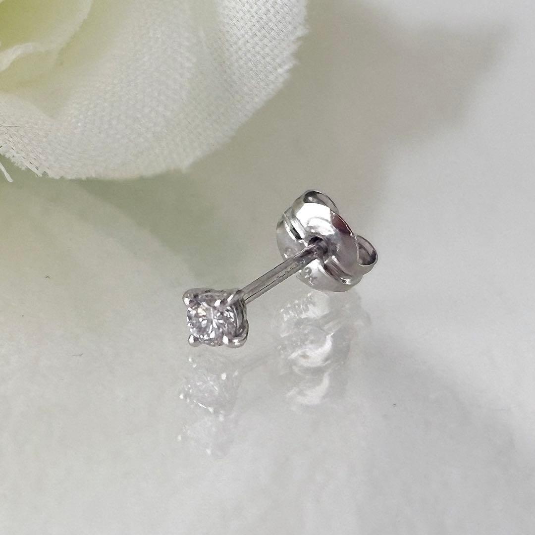 091【ポンテヴェキオ】Pt900 ダイヤモンド　0.05ct ピアス　片方