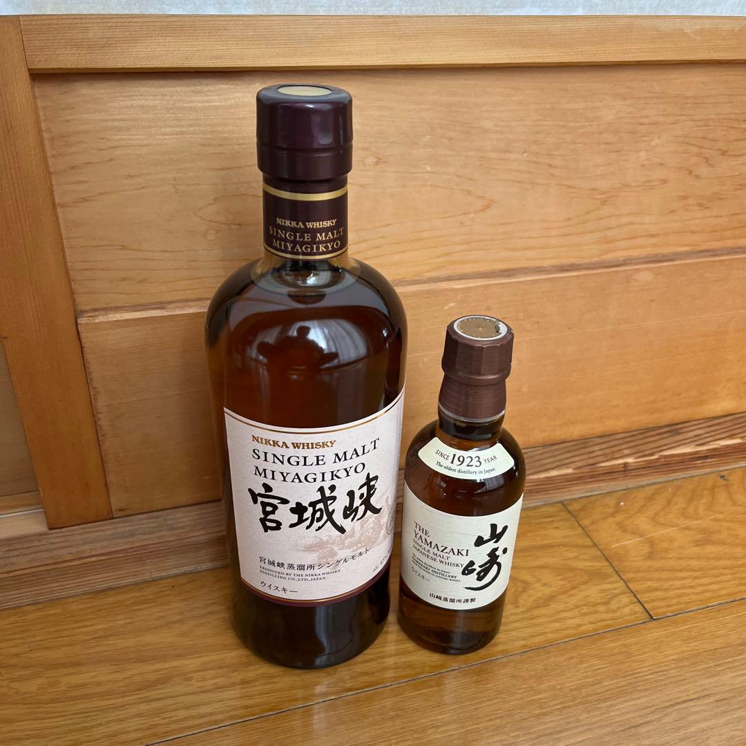 宮城峡 シングルモルトウイスキー 700ml & 山崎 180ml セット