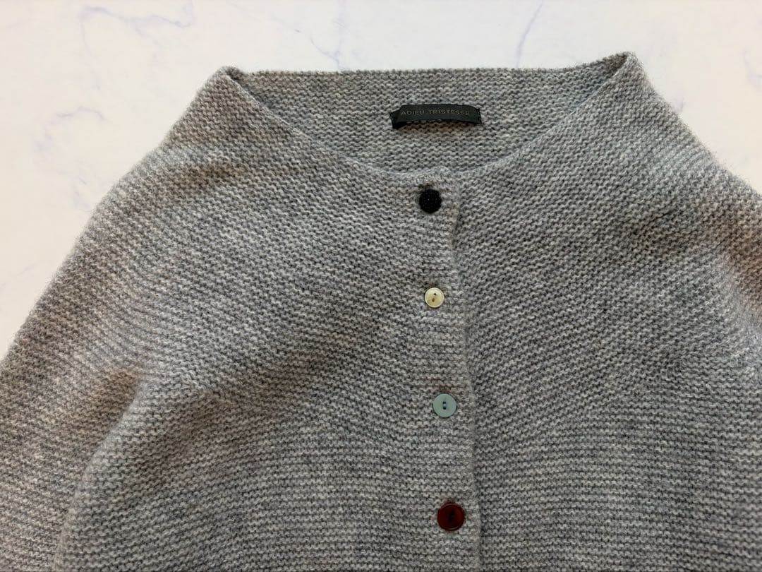 美品　ADIEU TRISTESSE 配色釦ウールカーディガン 日本製