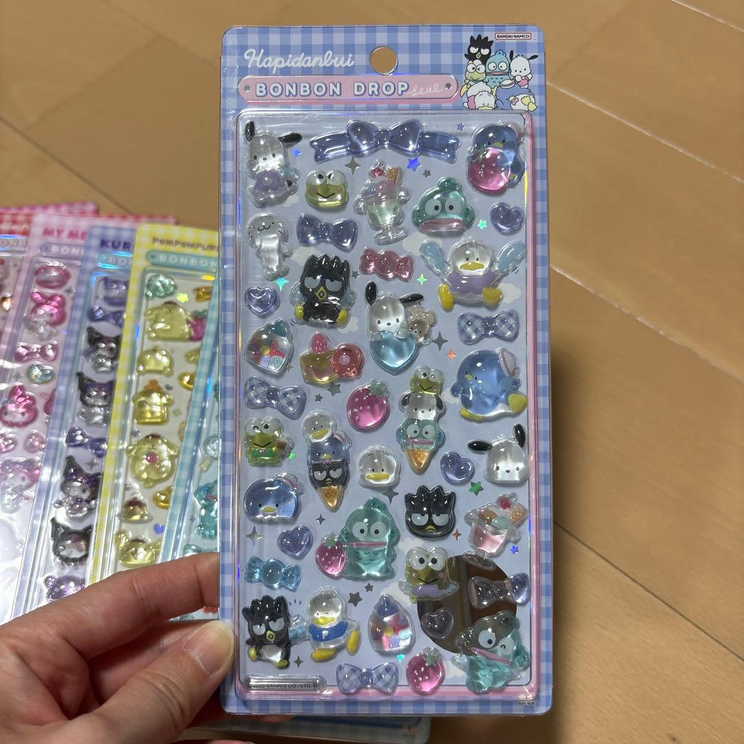 新品　ボンボンドロップシール　サンリオ　はぴだんぶい　コンプリート　8種