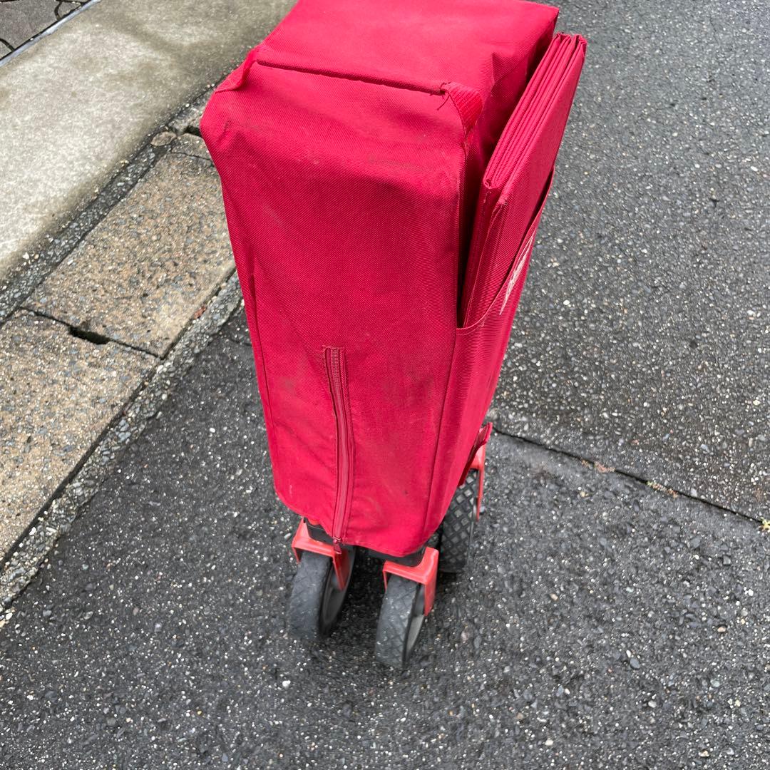 【発送不可。引き取り限定】Coleman 赤 キャリーカート 折りたたみ式