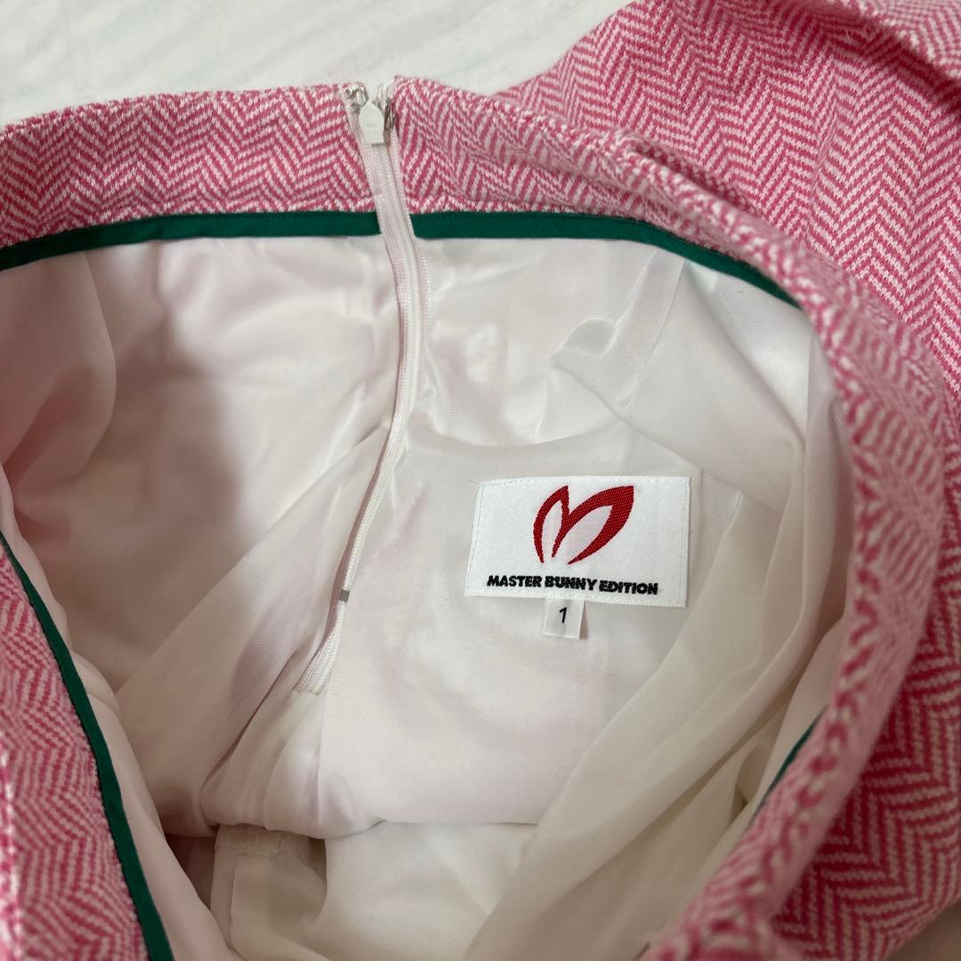 パーリーゲイツ1 AMSTERDAM ピンク ヘリンボーンスカート