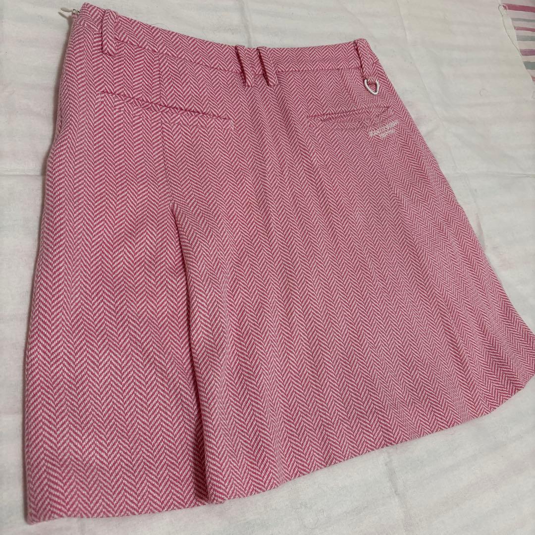 パーリーゲイツ1 AMSTERDAM ピンク ヘリンボーンスカート