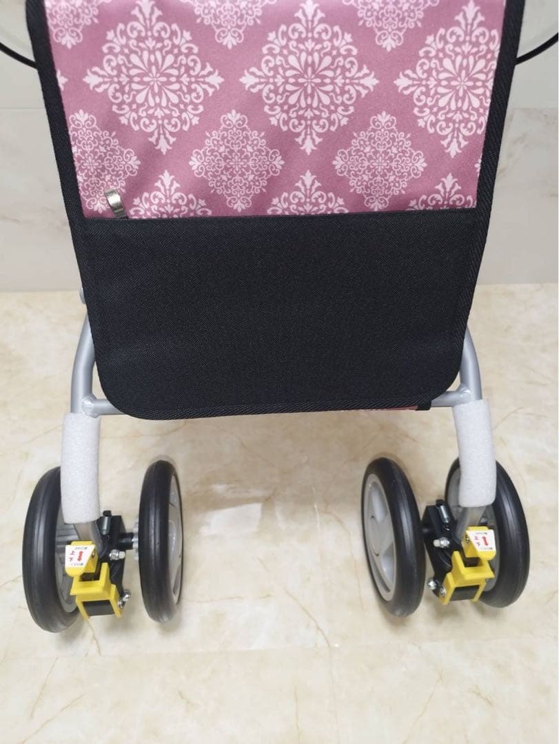 シンフォニーSPスリム　ピンク柄　シルバーカー　歩行車