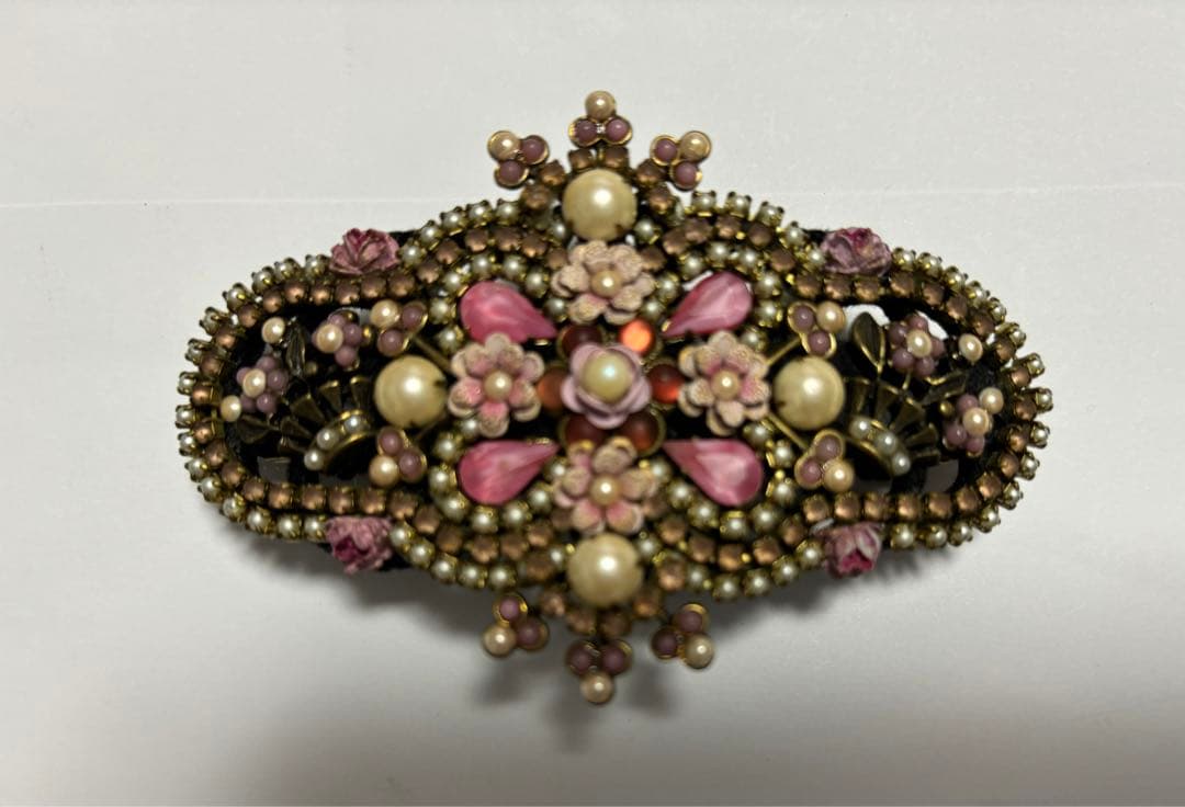 美品☆ ミハエルネグリンのローズ付きピンクスリガラスガーデンバレッタ