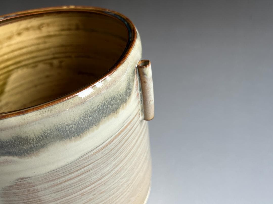 亀井楽山　高取焼　水指　而妙斎書付　茶道具　表千家