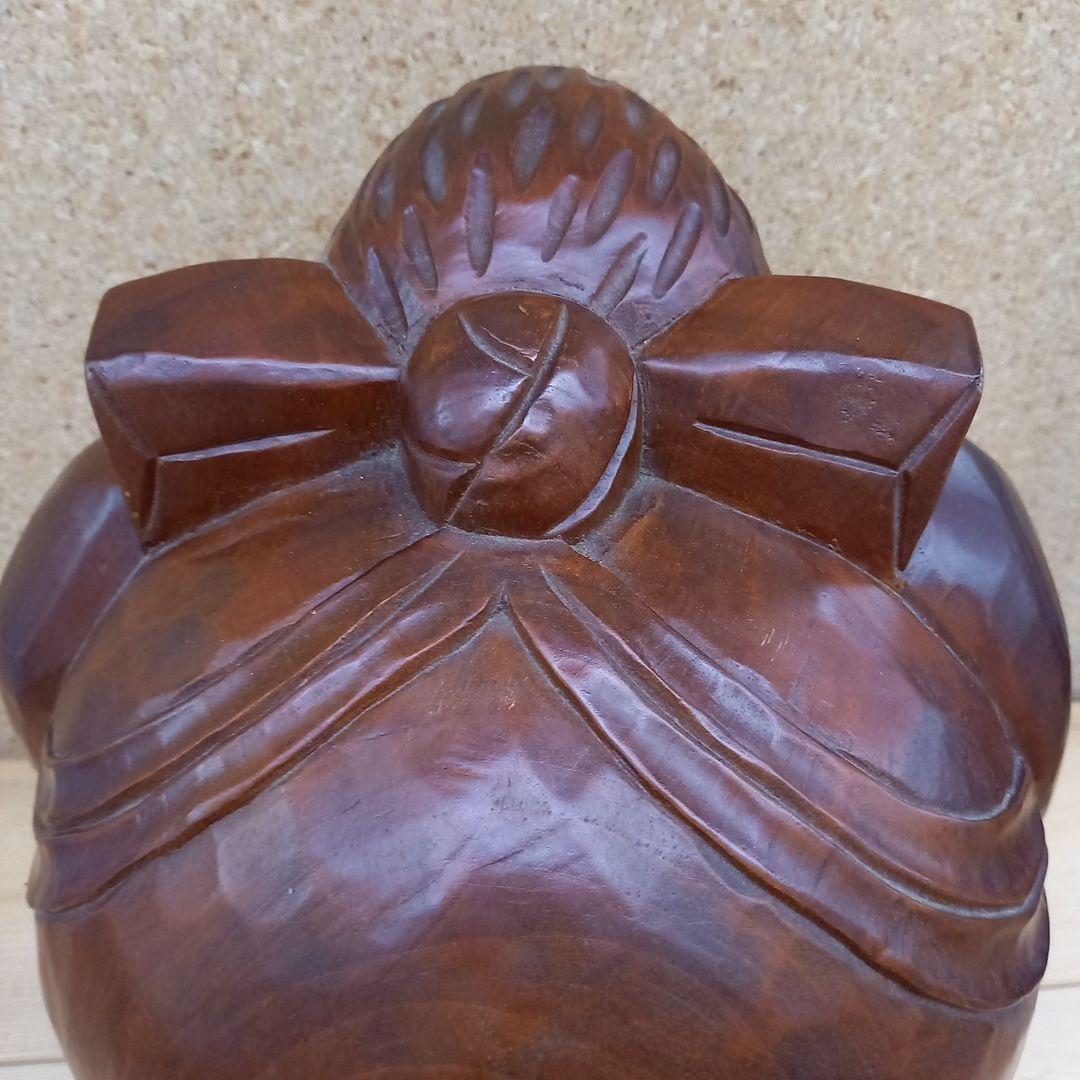 木彫　福の神　彫刻　恵比寿　縁起物　置物　手彫