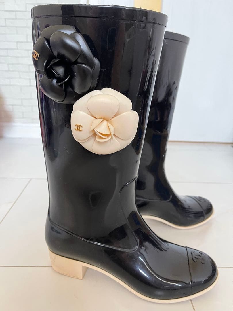 CHANEL シャネル レインシューズ 長靴 レイン ブーツ