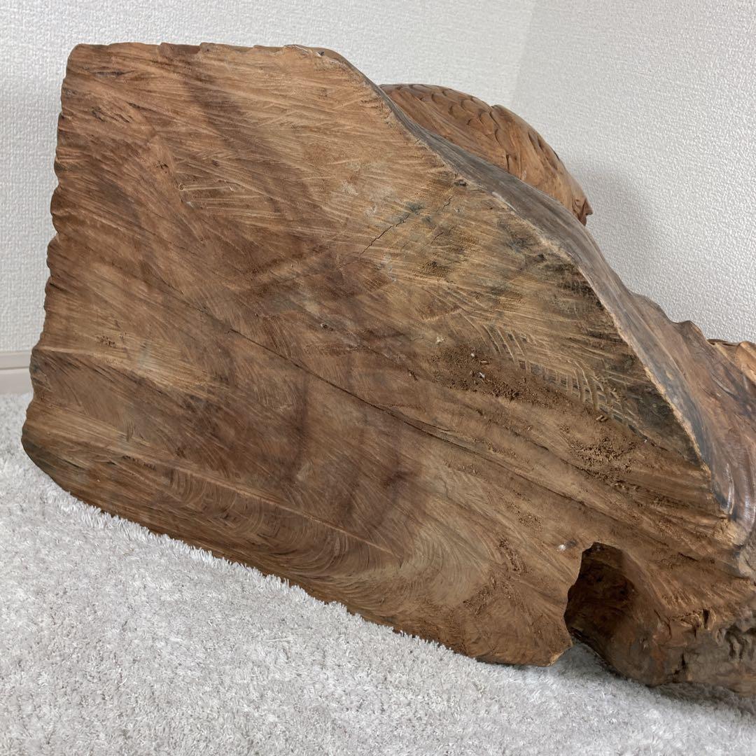 木彫り　鯉　carp fish レトロアンティーク　置物