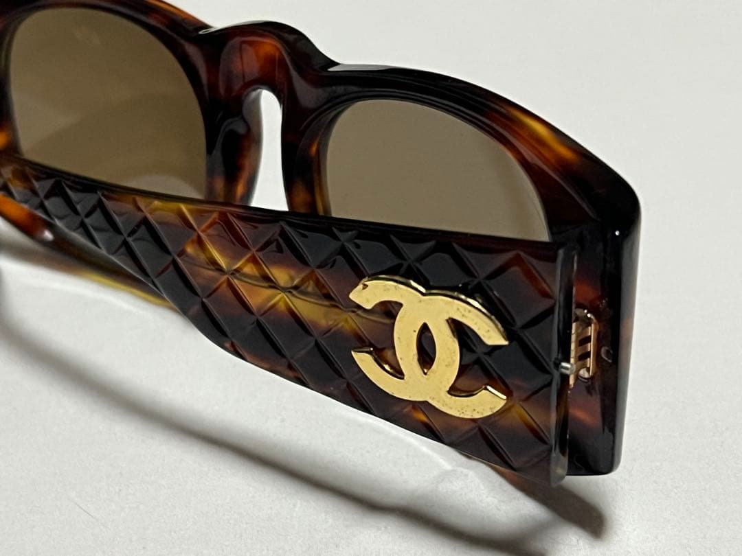 CHANEL ビンテージべっ甲サングラスシャネルココマークキルティングパターン