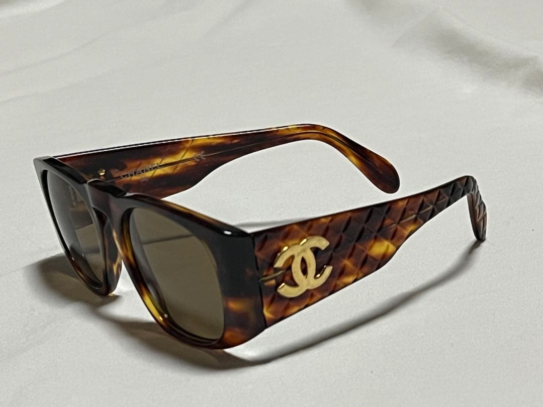 CHANEL ビンテージべっ甲サングラスシャネルココマークキルティングパターン