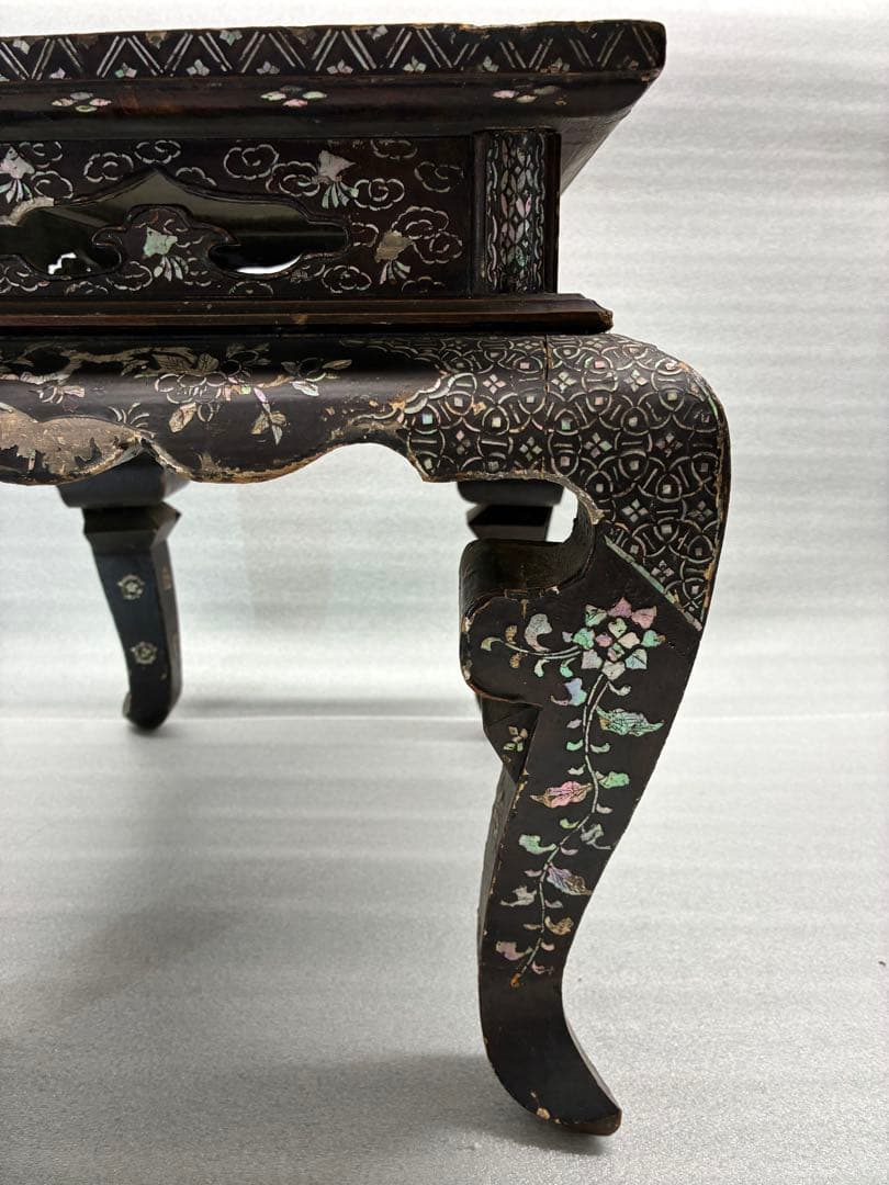 螺鈿細工　飾台　香炉台　花台　江戸時代　古美術