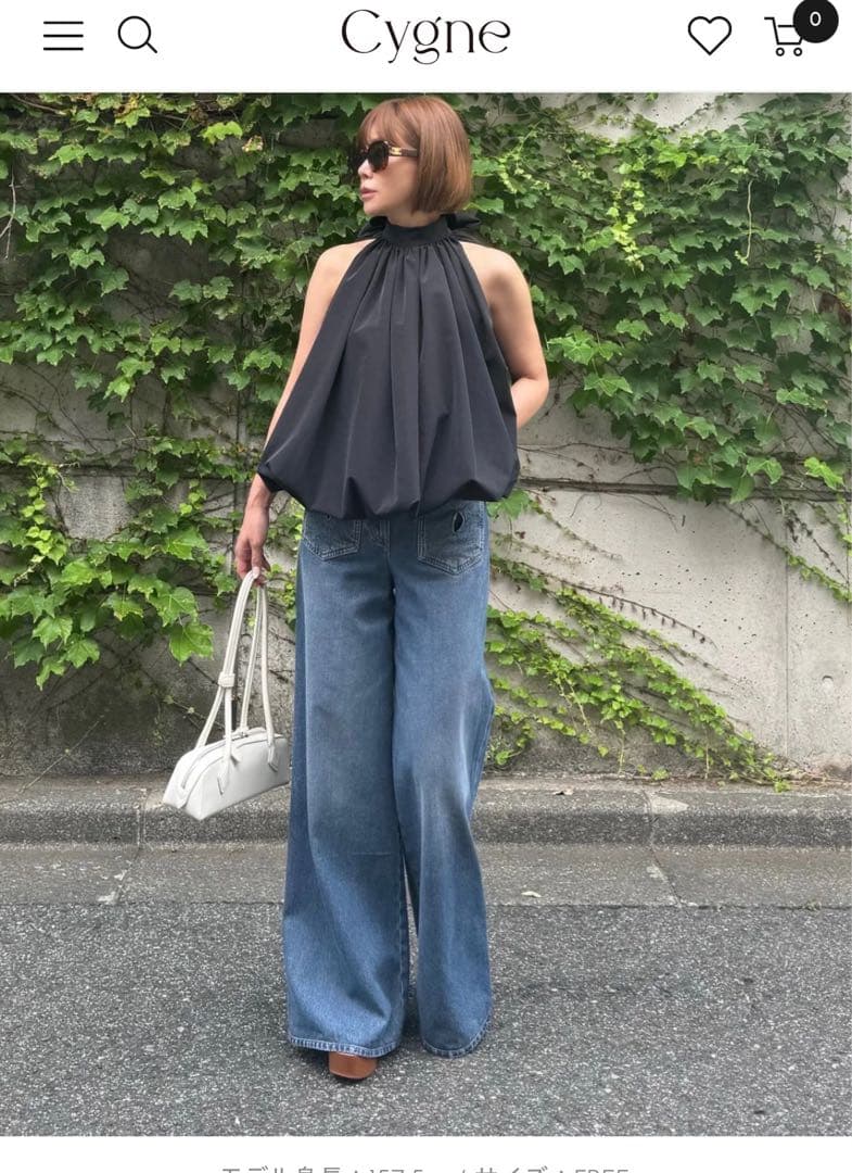 Cygne バルーントップス Pauline ブラック