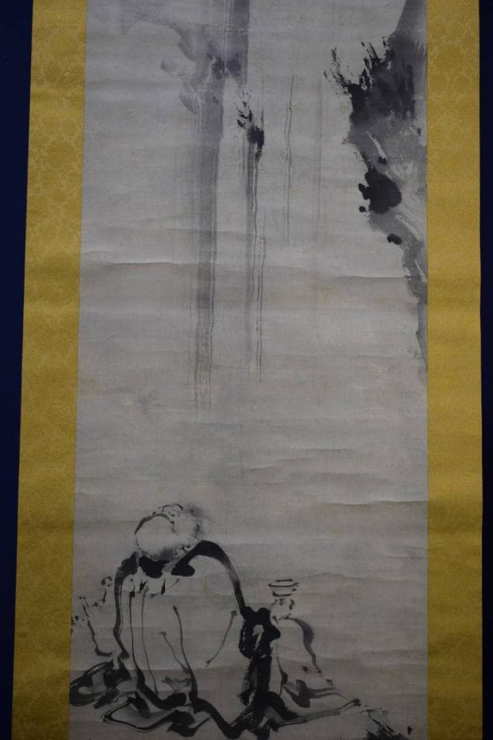 模写/狩野探幽/布袋図観瀑図/布袋屋掛軸HD-955