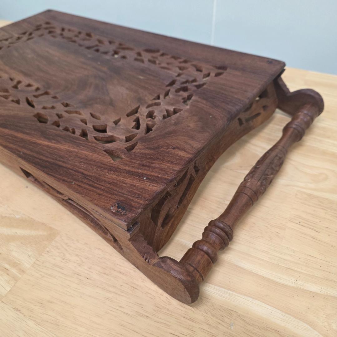 アンティークトレイ 木製彫刻トレイ 木製トレー 木製おしぼりトレイ おしゃれ