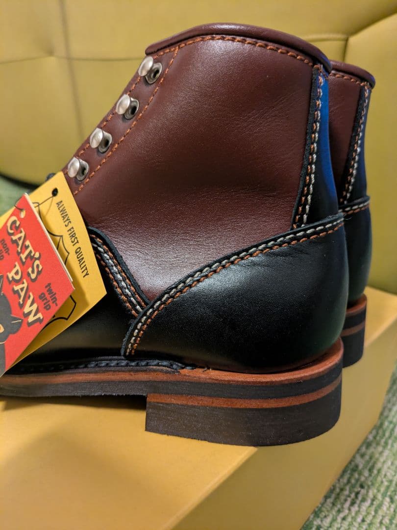 LONE WOLF BOOT カーペンター黒・茶色ツートン　5インチ　新品