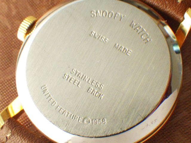 【限定値下】良品★オレンジ文字盤【1968年】スヌーピー スイス製 手巻き腕時計