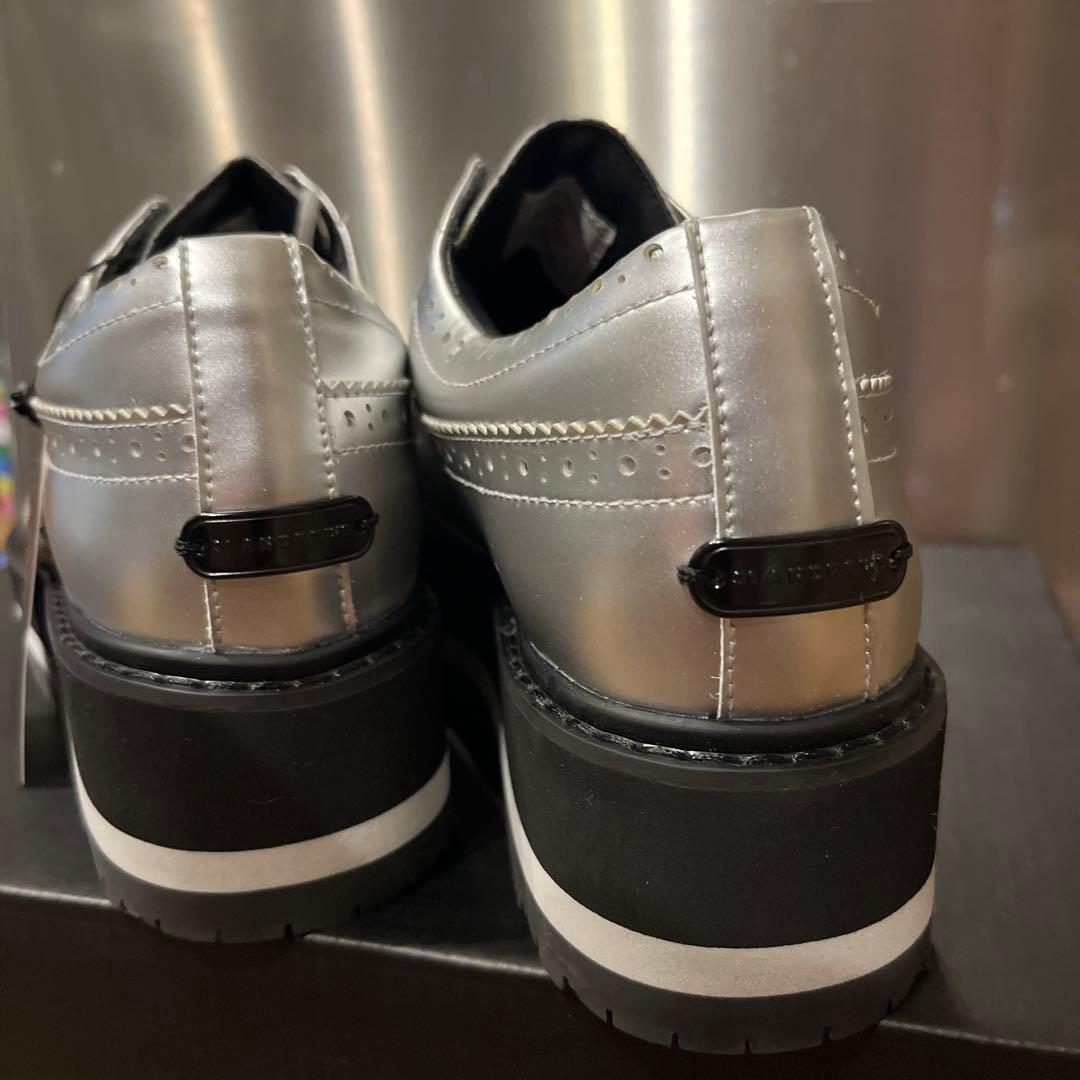 新品未使用ゴルフセントアンドリュース厚底オックスフォードシューズシルバー24cm