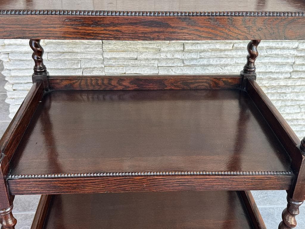 売約済み　英国　アンティーク トローリー メンテナンス済み　オーク材 ワゴン