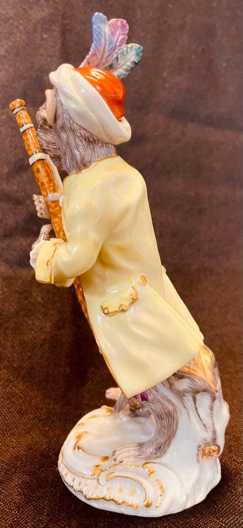 【美品】マイセン 猿の楽団 ファゴット イエロージャケットフィギュリン 1級品