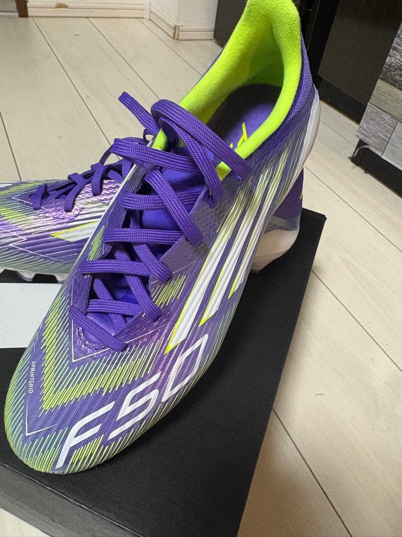 adidas F50 サッカーシューズ 紫/黄緑