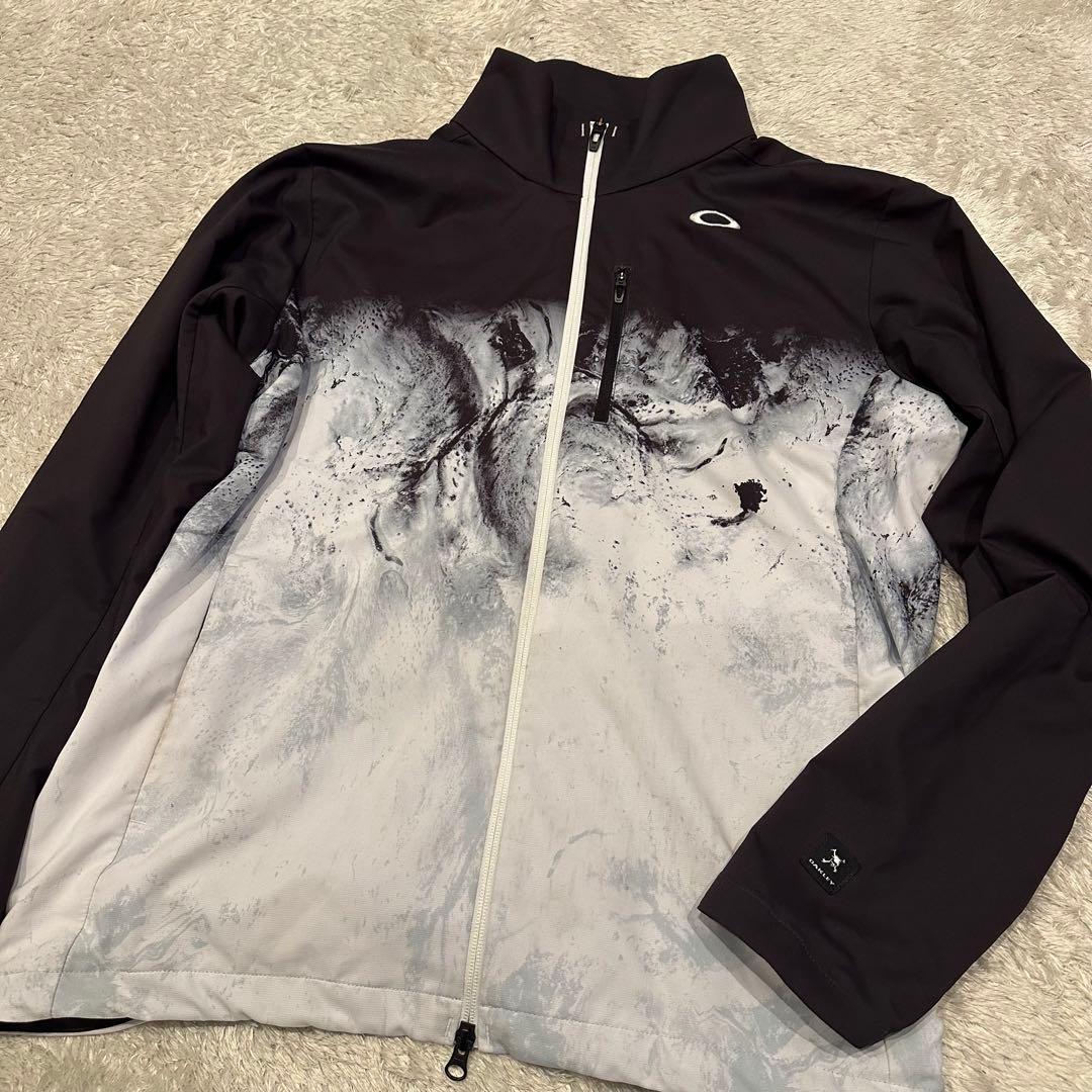 特大　オークリー　ジャケット　ナイロン　総柄　メンズ　サイズXL スカル　ロゴ