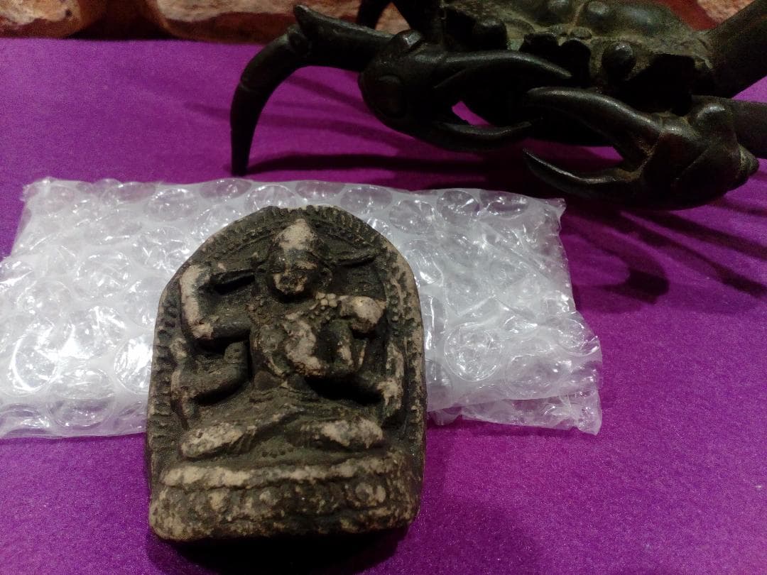 時代手練り古仏チベットマハカーラorタイプラクルアン魔除け御守り希少レア品