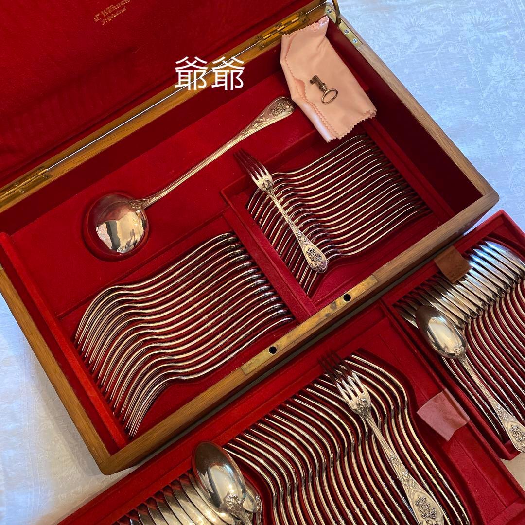 Puiforcat ピュイフォルカ／「アイリス」純銀製 カトラリー ４本セット