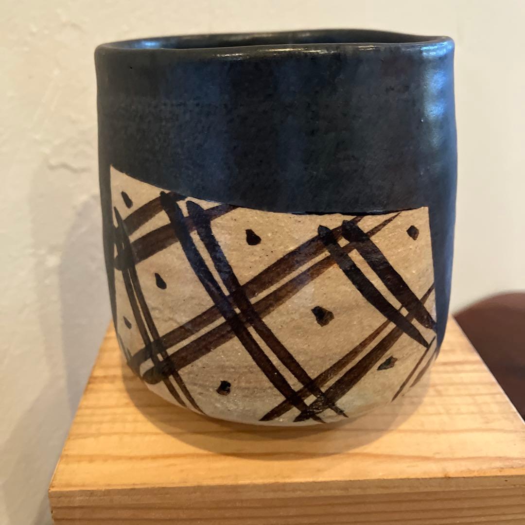 愛知瀬戸焼　水野寿山作　黒織部茶碗 抹茶碗　茶道