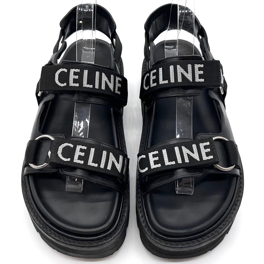 保存袋　セリーヌ　サンダル　バルキー　アウトドア　厚底　黒　24cm 37