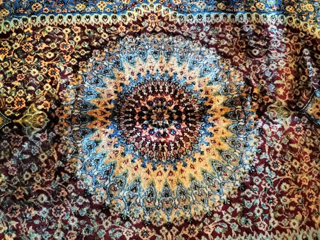 最後1品のみ展示品ペルシャ絨毯クムシルクカーペット玄関マット