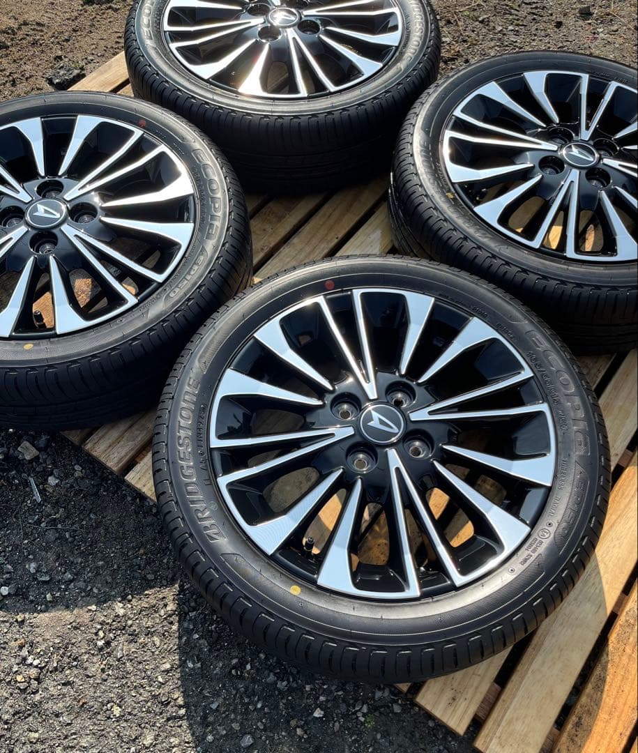 新車外し タントカスタムRSホイール BRIDGESTONEタイヤセット