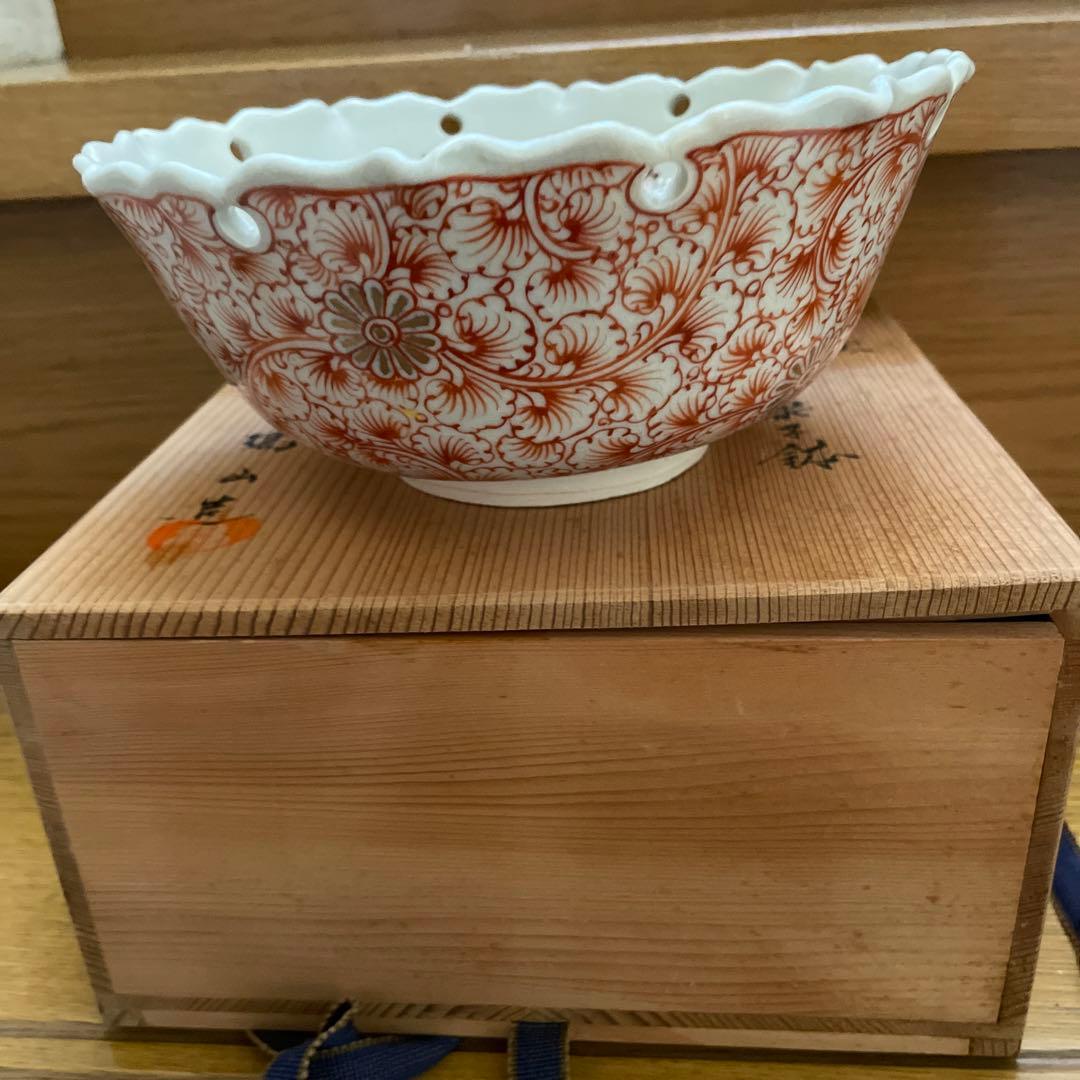 桑名萬古焼　加賀瑞山造　菓子鉢共箱