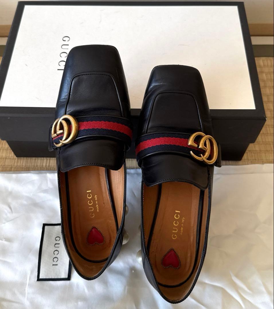 グッチ GGマーモント パール ローファー 36