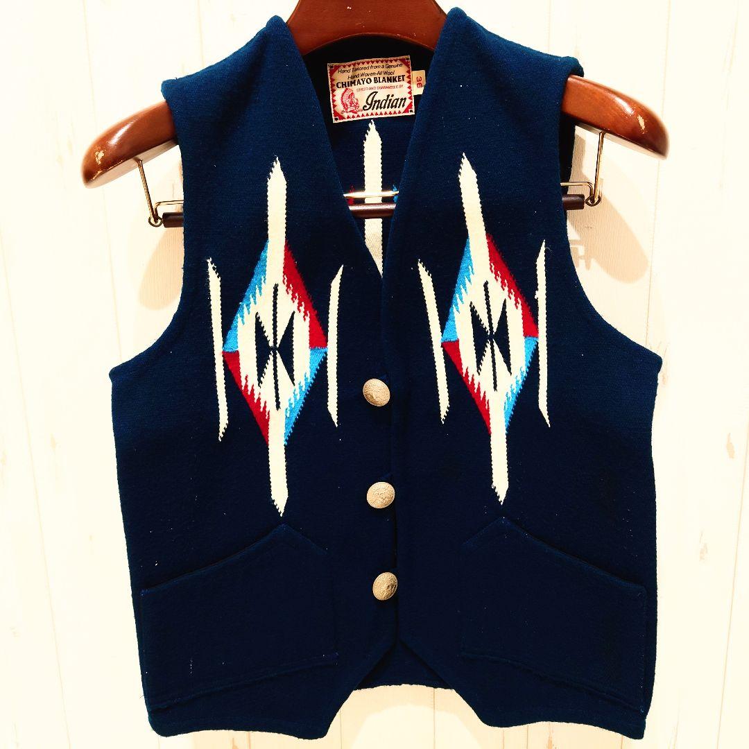 美品 インディアン チマヨベスト 36 チマヨ シュガーケーン ネイティブ 東洋