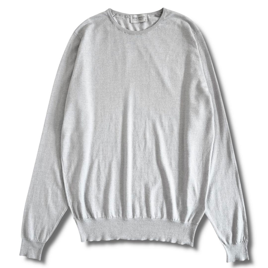 極美品 ジョンスメドレー 30G AIG コットン ウール セーター M