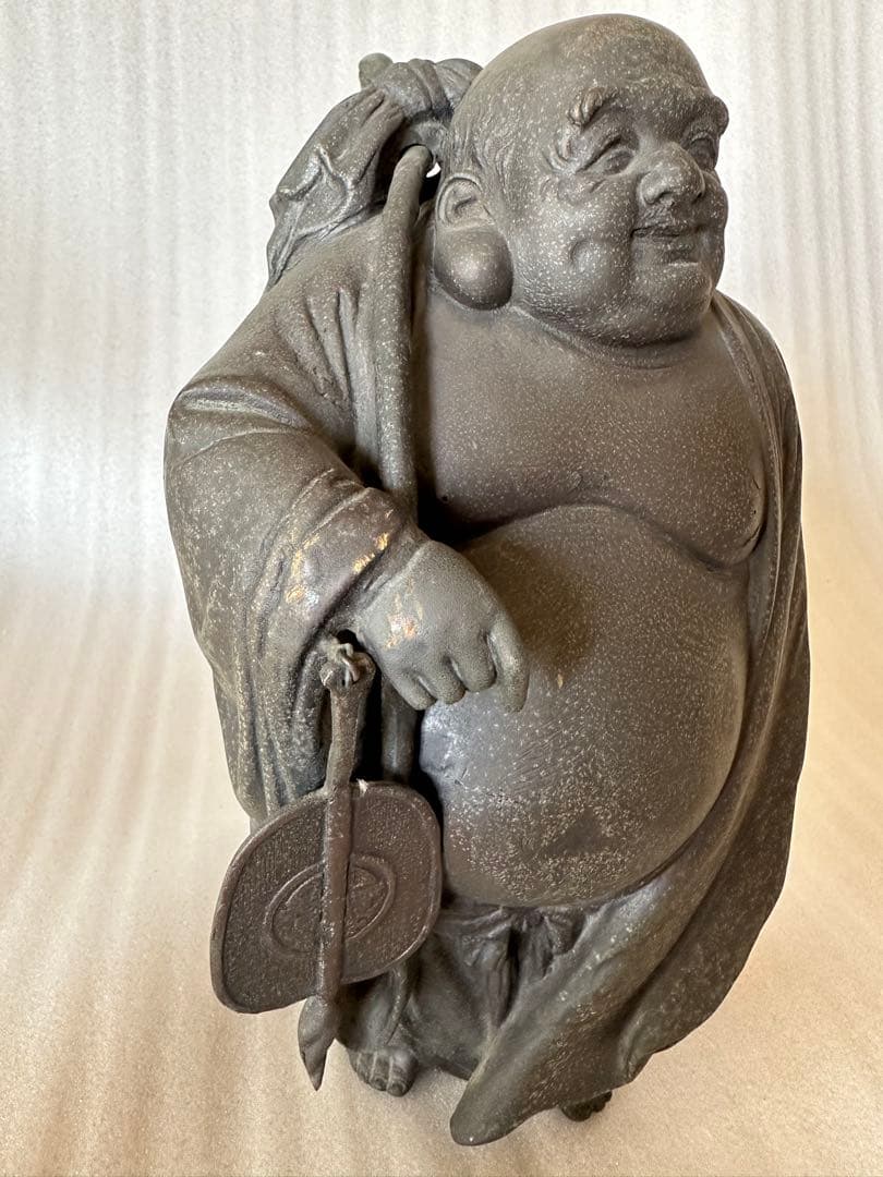 銅製 布袋様 净雲 在銘 七福神 高さ約27.5cm 縁起物 金属工芸