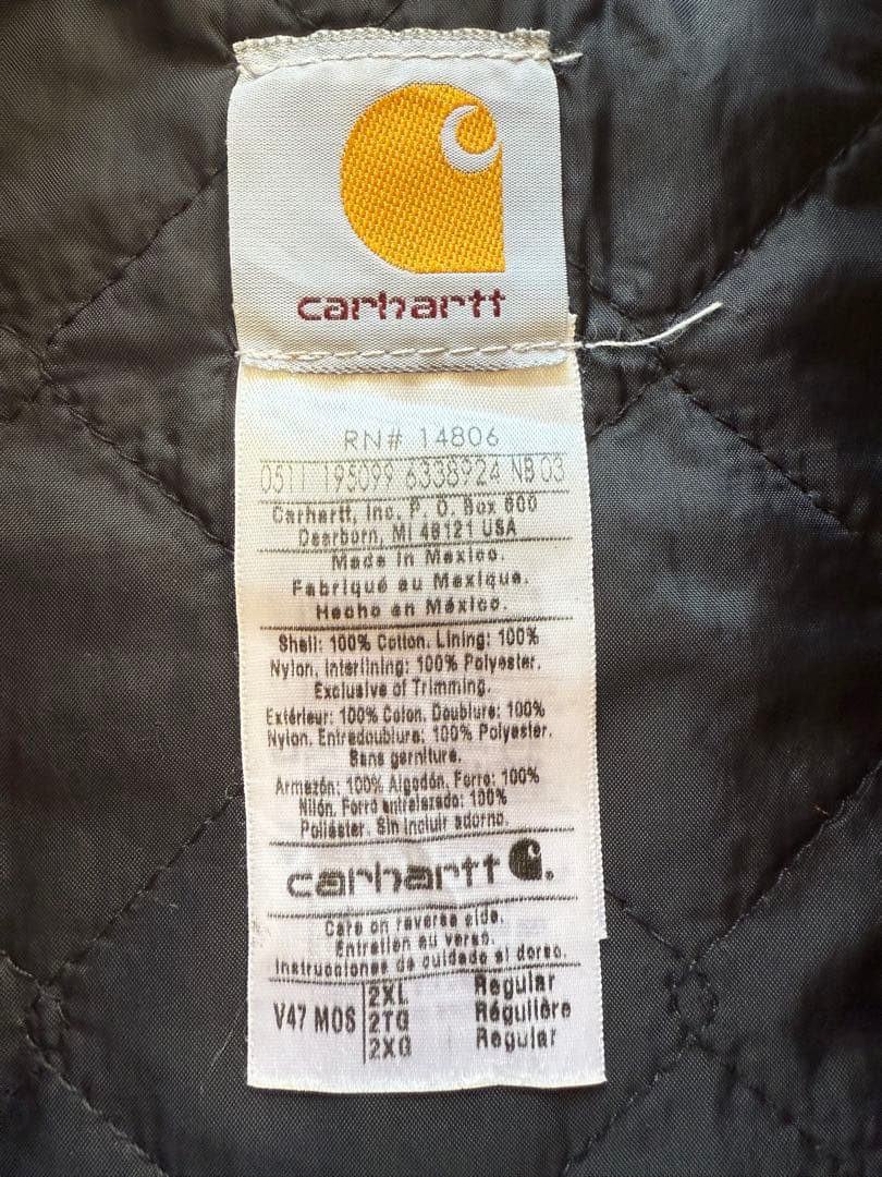 カーハート Carhartt ダックベスト！オリーブグリーン 2XL