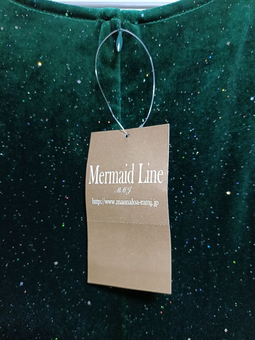 ☆新品未使用☆MMJ　フラドレス　XS-Sサイズ　ベロア　ラメ入　濃いグリーン