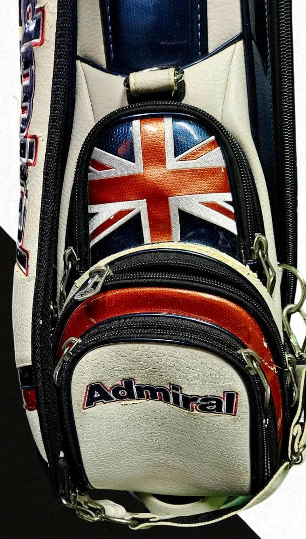 送料無料/美品　Admiral エナメル大型ゴルフバッグ /ヘッドカバー付き