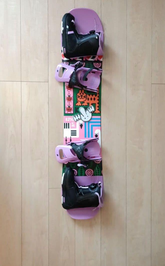 120cmスノーボード女子４点セット【ボード、ビンディング、ブーツ、ケース】