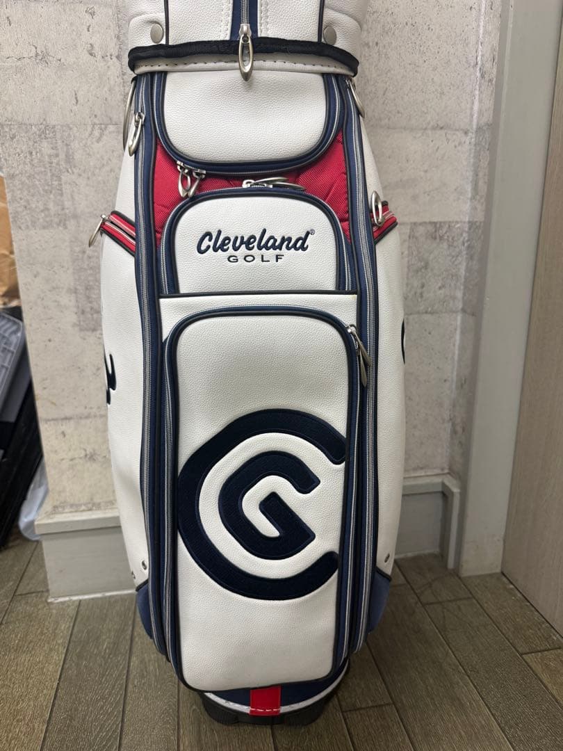 Cleveland Golf キャディバッグ ホワイト/ネイビー/レッド