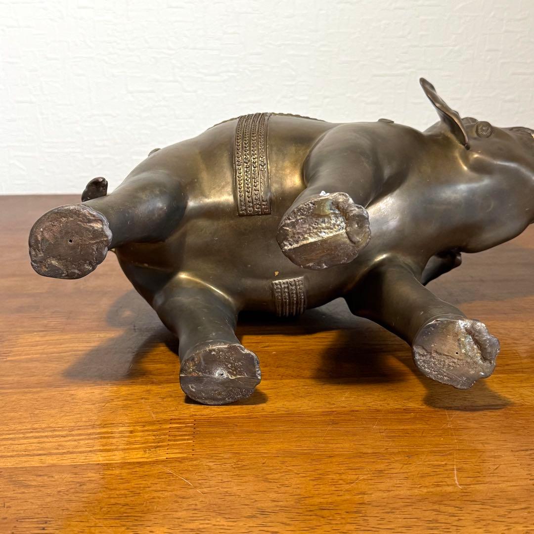 希少 レア 真鍮製 約4.1kg 象 ゾウ 置物 アンティーク ヴィンテージ
