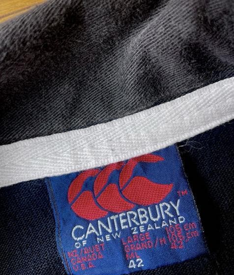 90s Canterburyカンタベリー 黒 L 無地 ブランク ラグビーシャツ