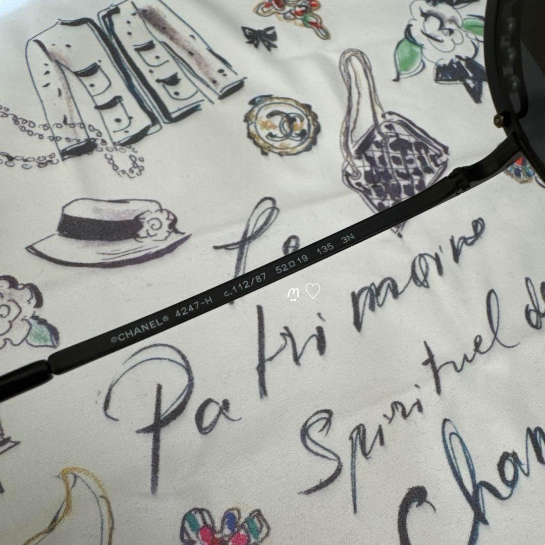 CHANEL　シャネル　パールサングラス　ココマーク　アイウェア　ブラック