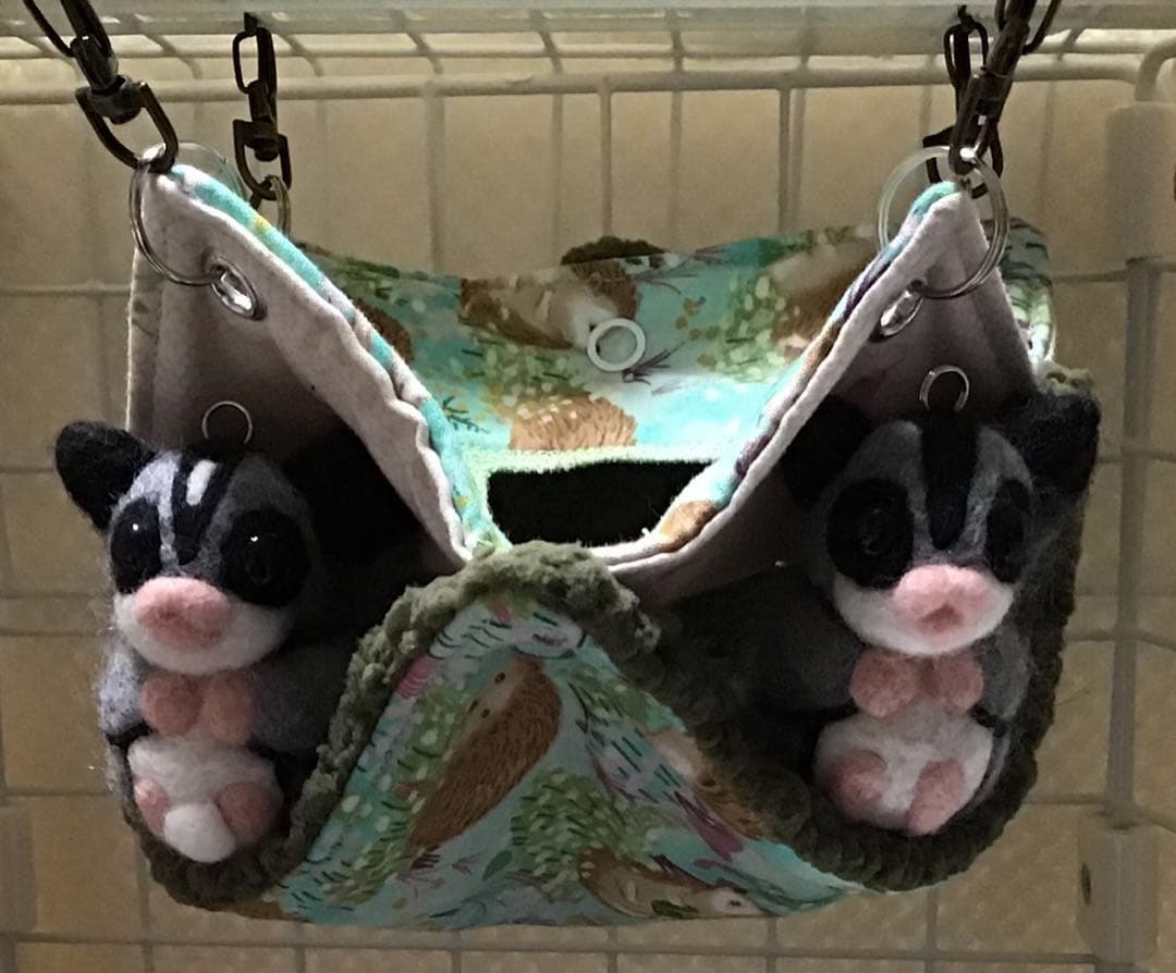 モモンガハウス(針ねずみ柄・Ver.5)  ボアモスグリーン 1850円