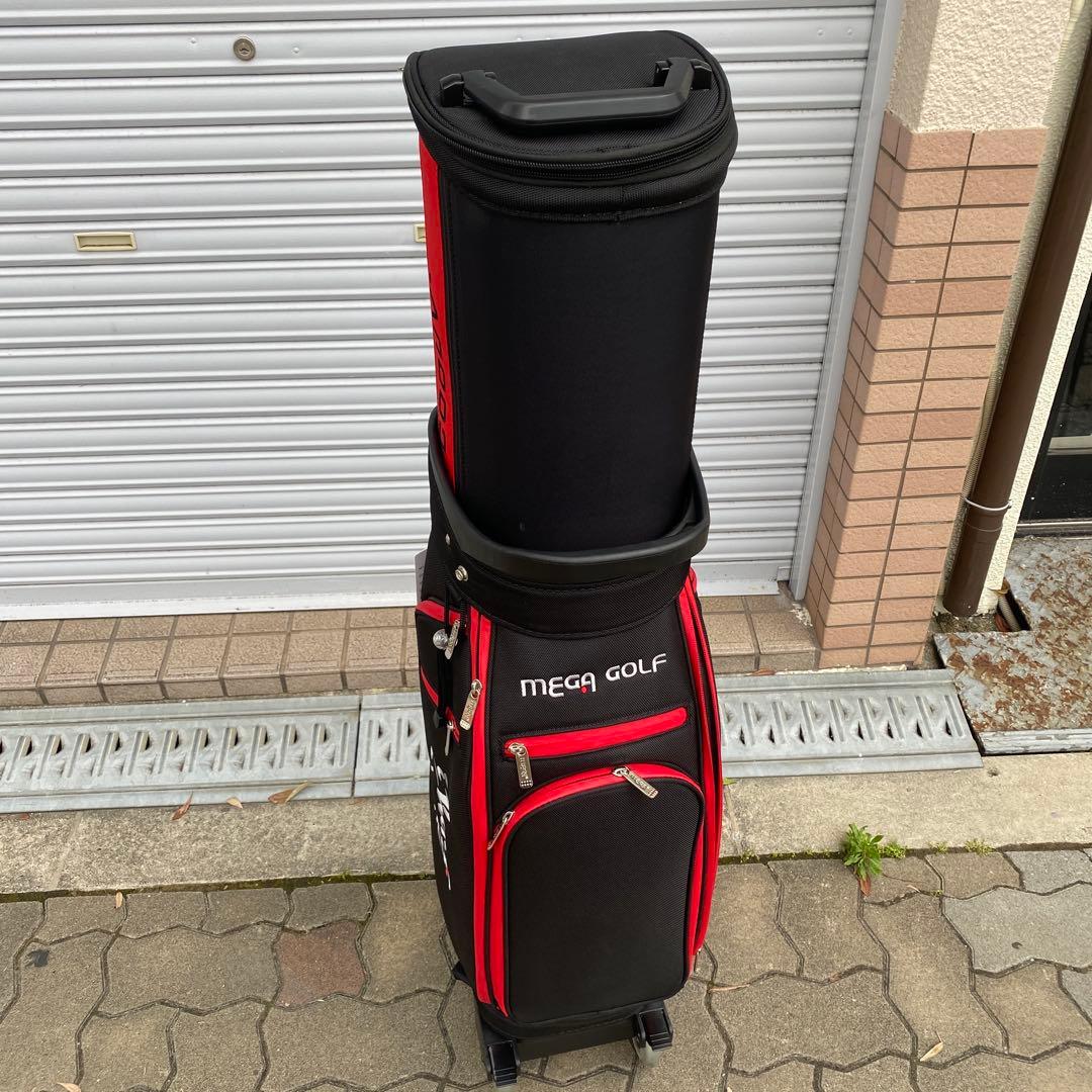MEGA GOLF COOUV キャディバッグ 黒/赤ゴルフパック