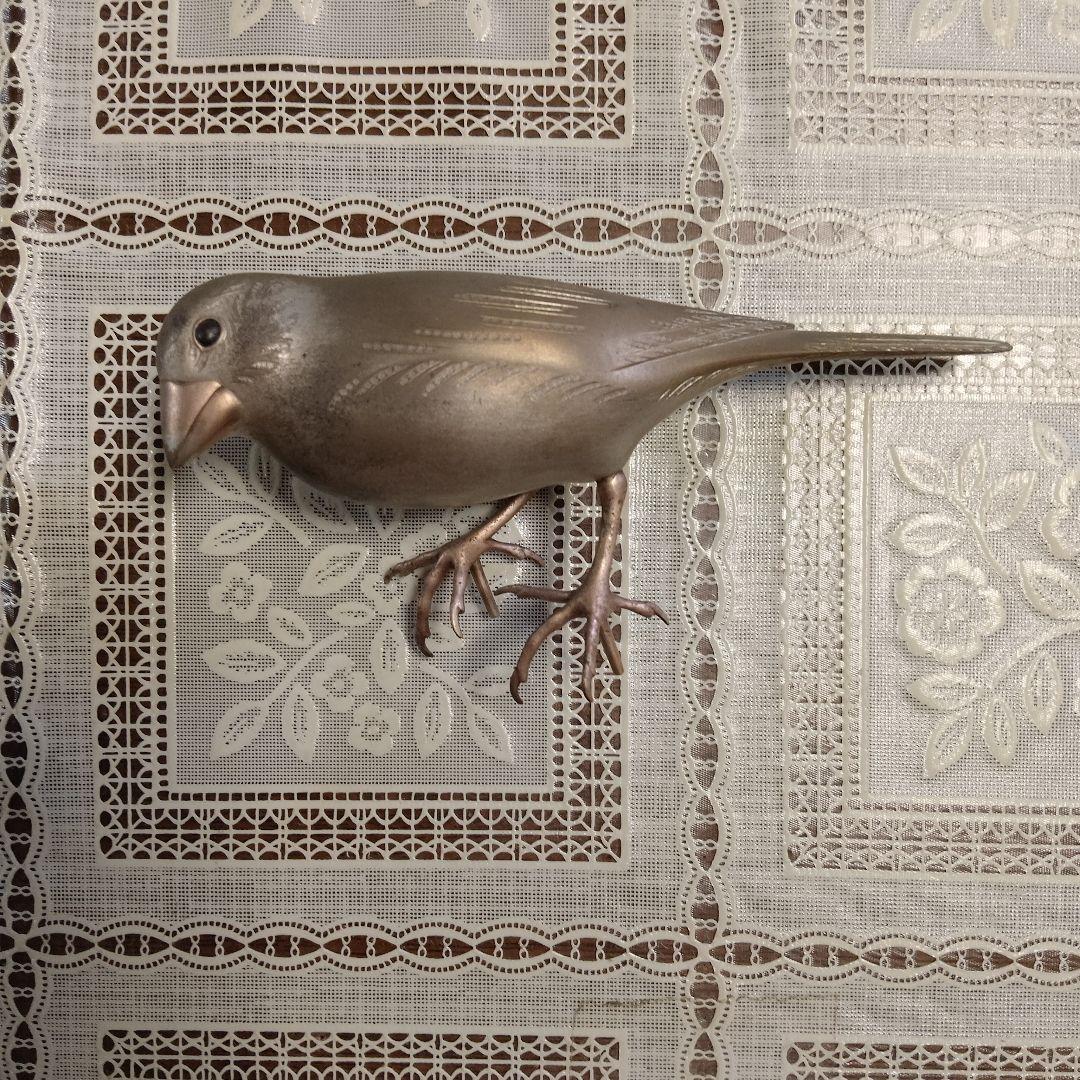 加納晴雲作　彫金　象嵌『鶯』