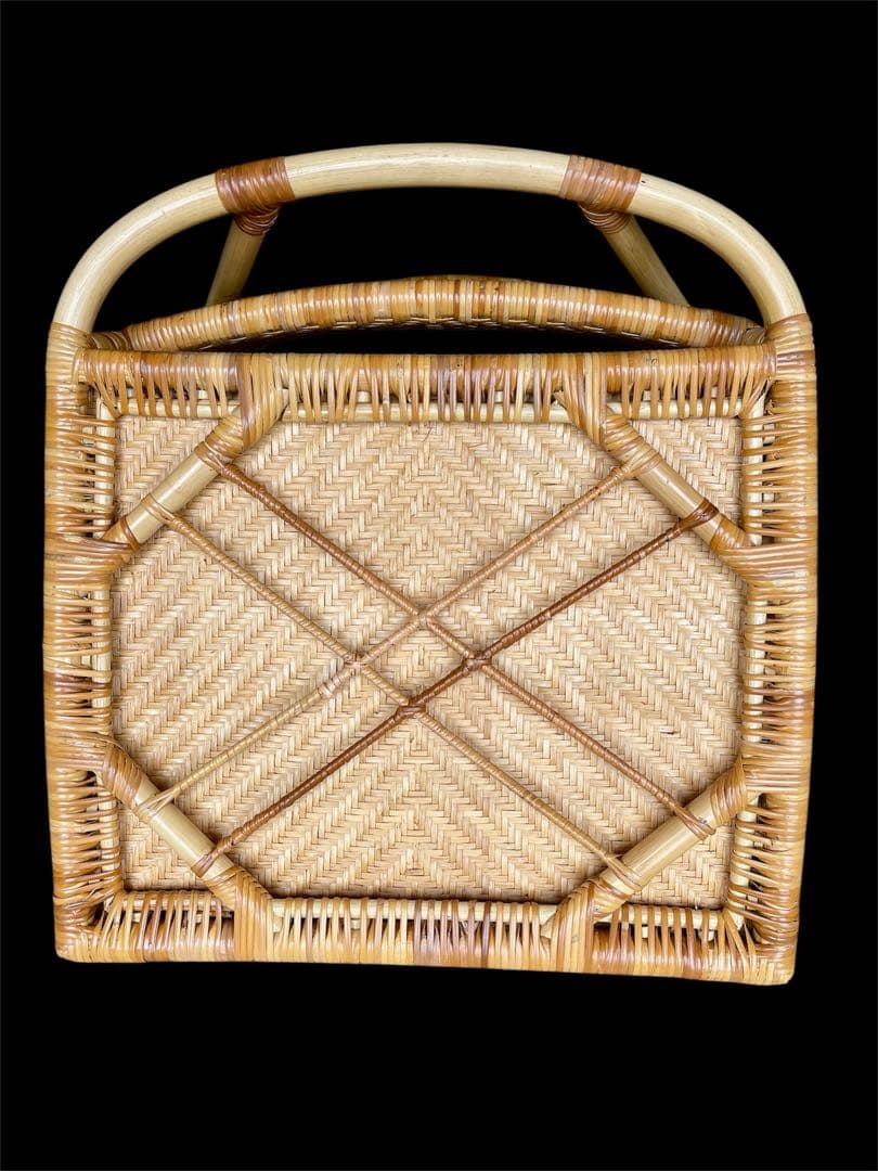 山川ラタン 天然籐編み 座椅子 2点セット ナチュラル 皇室御用達 傷防止カバー